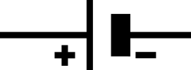 Electronic symbol for battery.