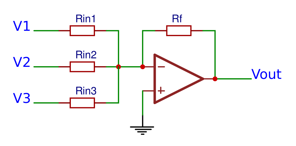 Inverting summing amplifier