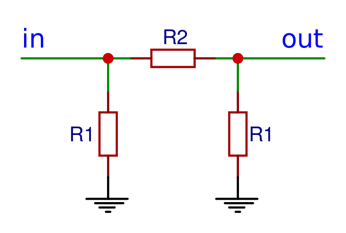 Pi attenuator